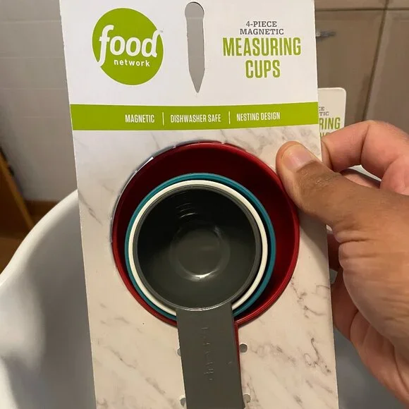 HEAVY World Market Ceramic Bowl + 2 Food Network Magnetic Measuring Cup Sets - Picture 10 of 14